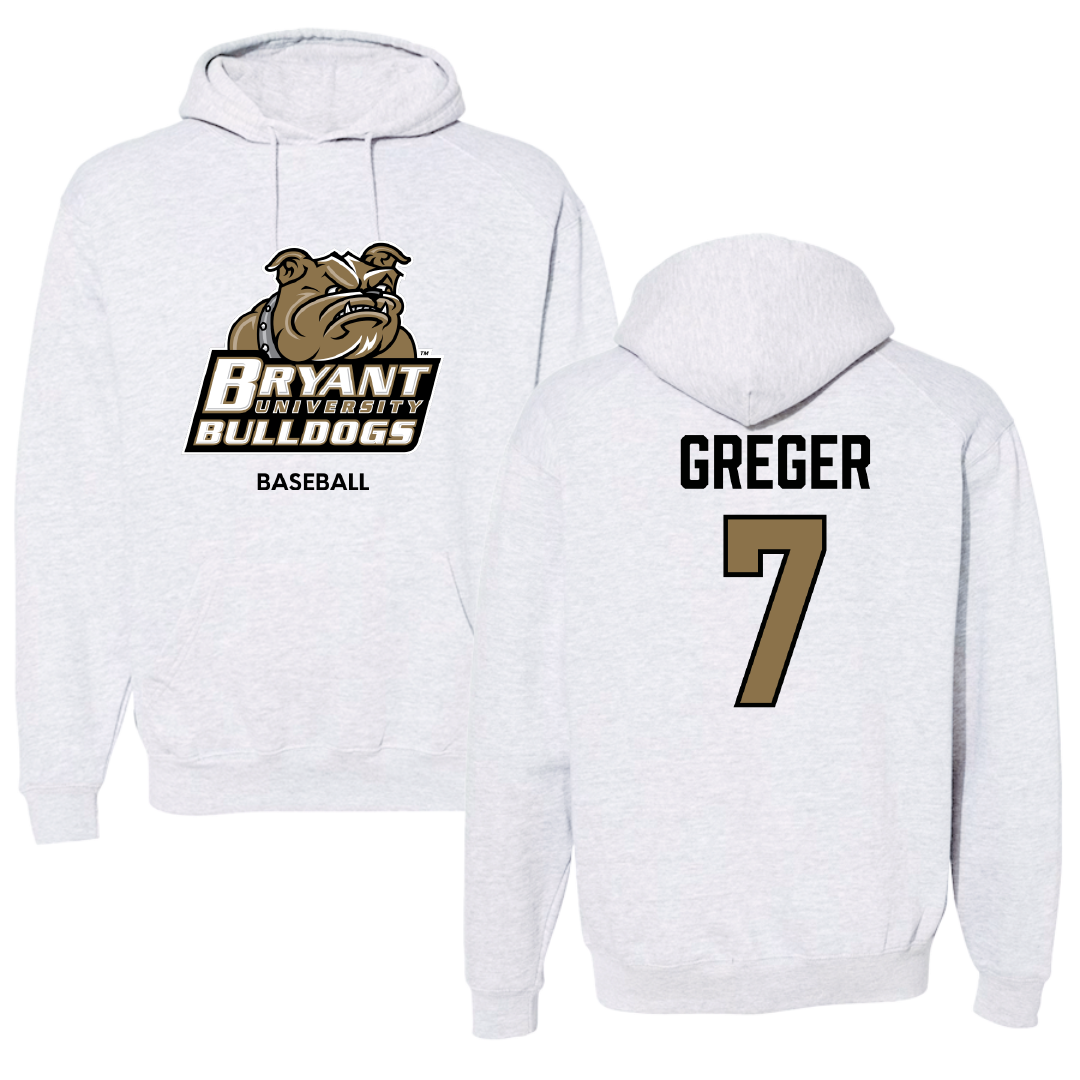 Bryant University Baseball Light Gray Hoodie - #7 Gavin Greger