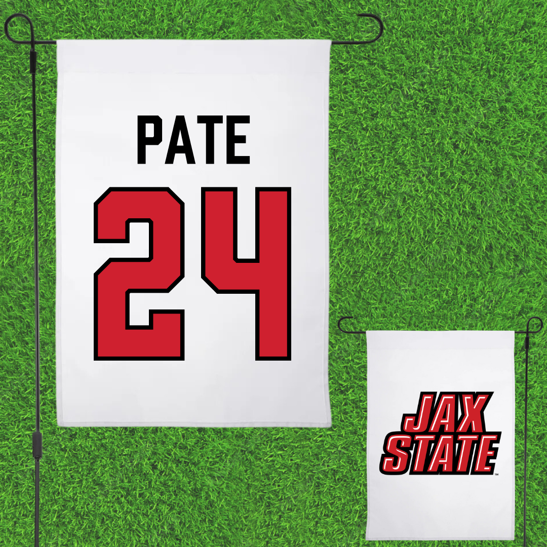 Jacksonville State University Softball White Garden Flag - #24 Ella Pate