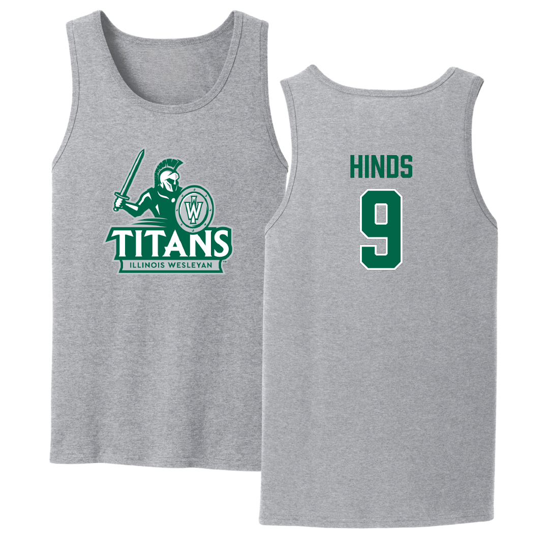 Illinois Wesleyan University Football Sport Gray Tank Top - #9 Zach Hinds