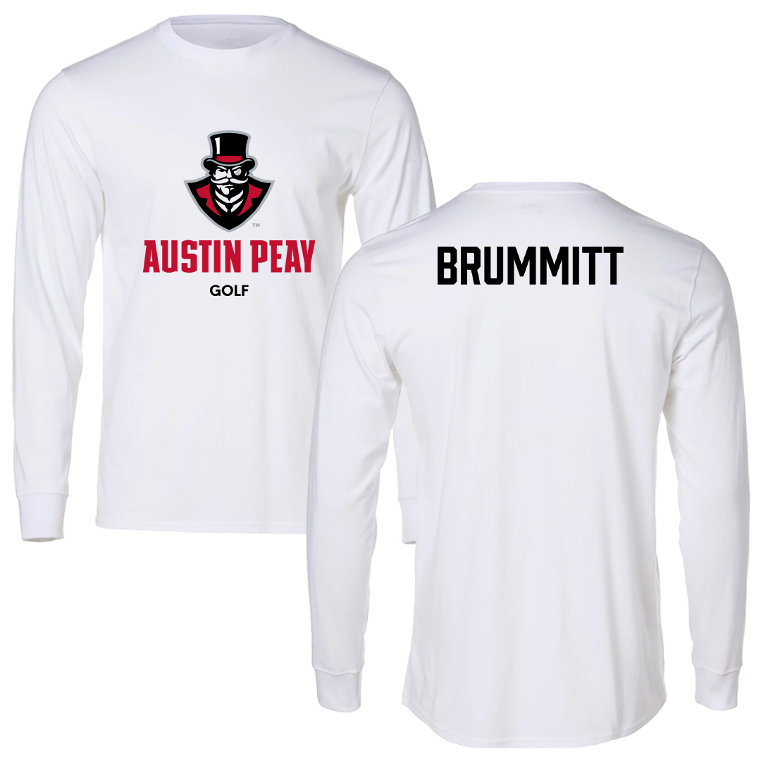 Austin Peay State University Golf (M) White Long Sleeve - Caleb Brummitt