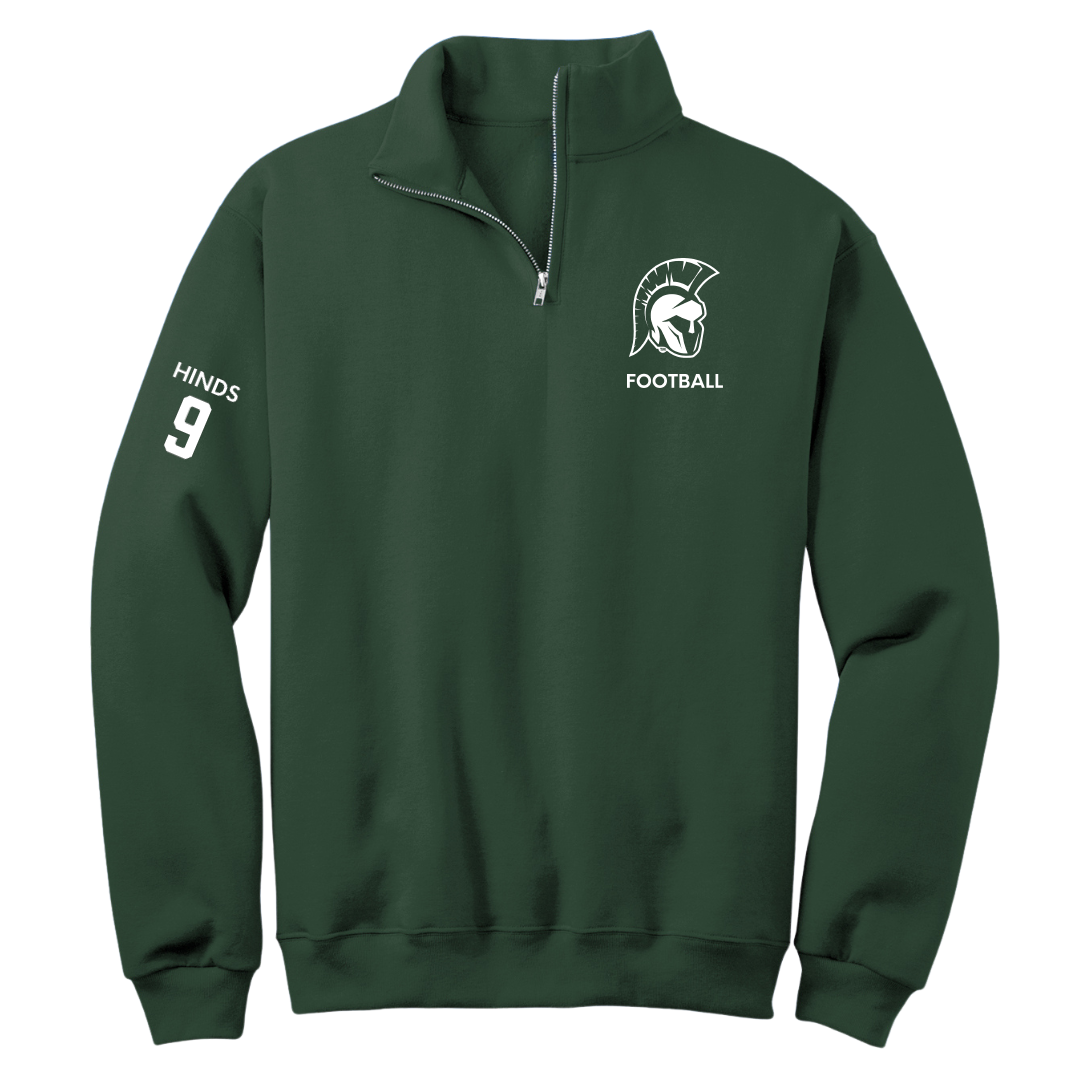 Illinois Wesleyan University Football Forest Green Quarter-Zip - #9 Zach Hinds