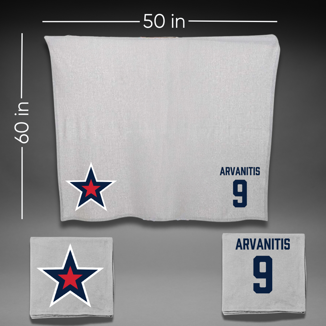Robert Morris University Basketball (M) Gray Blanket - #9 Cyril Arvanitis