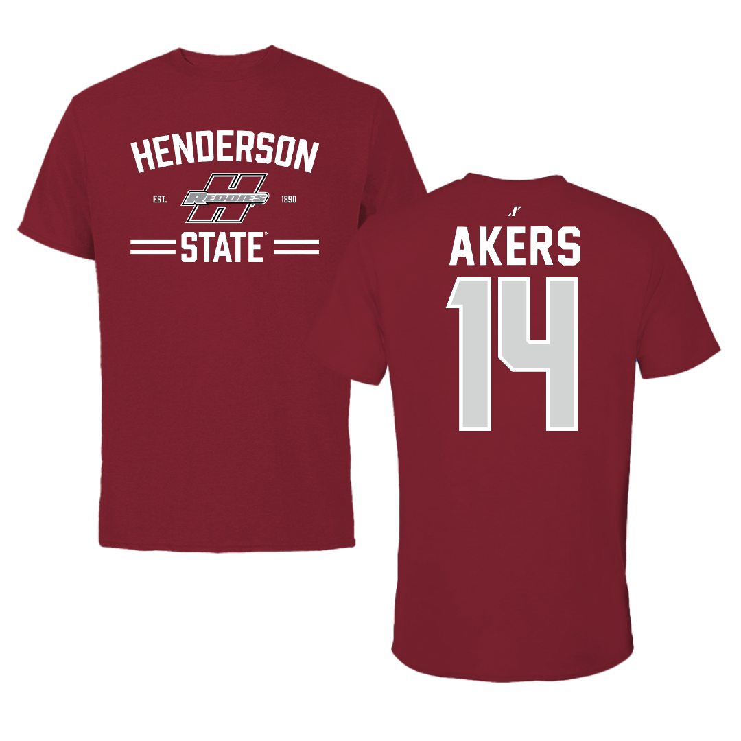 Henderson State University Softball Cardinal General Tee - #14 Hilary Akers