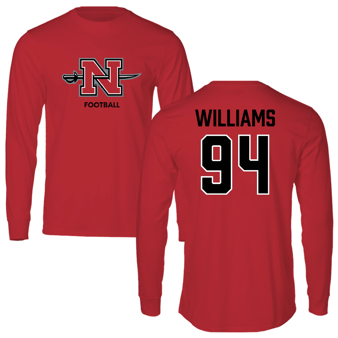 Nicholls State University Football Red Mascot Long Sleeve - #94 Nick Williams