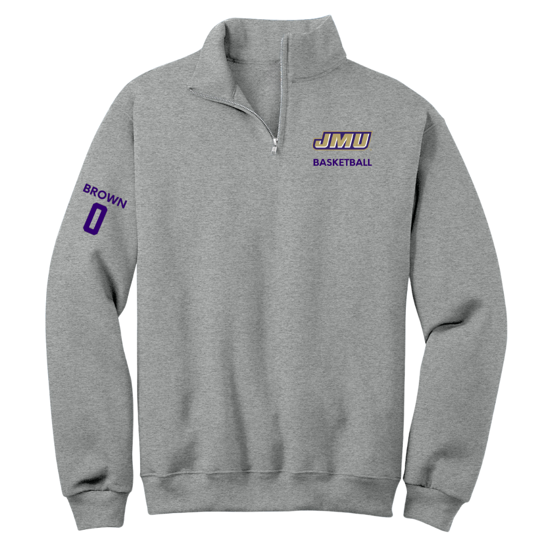 James Madison University Basketball (M) Sport Gray Quarter-Zip - #0 Xavier Brown