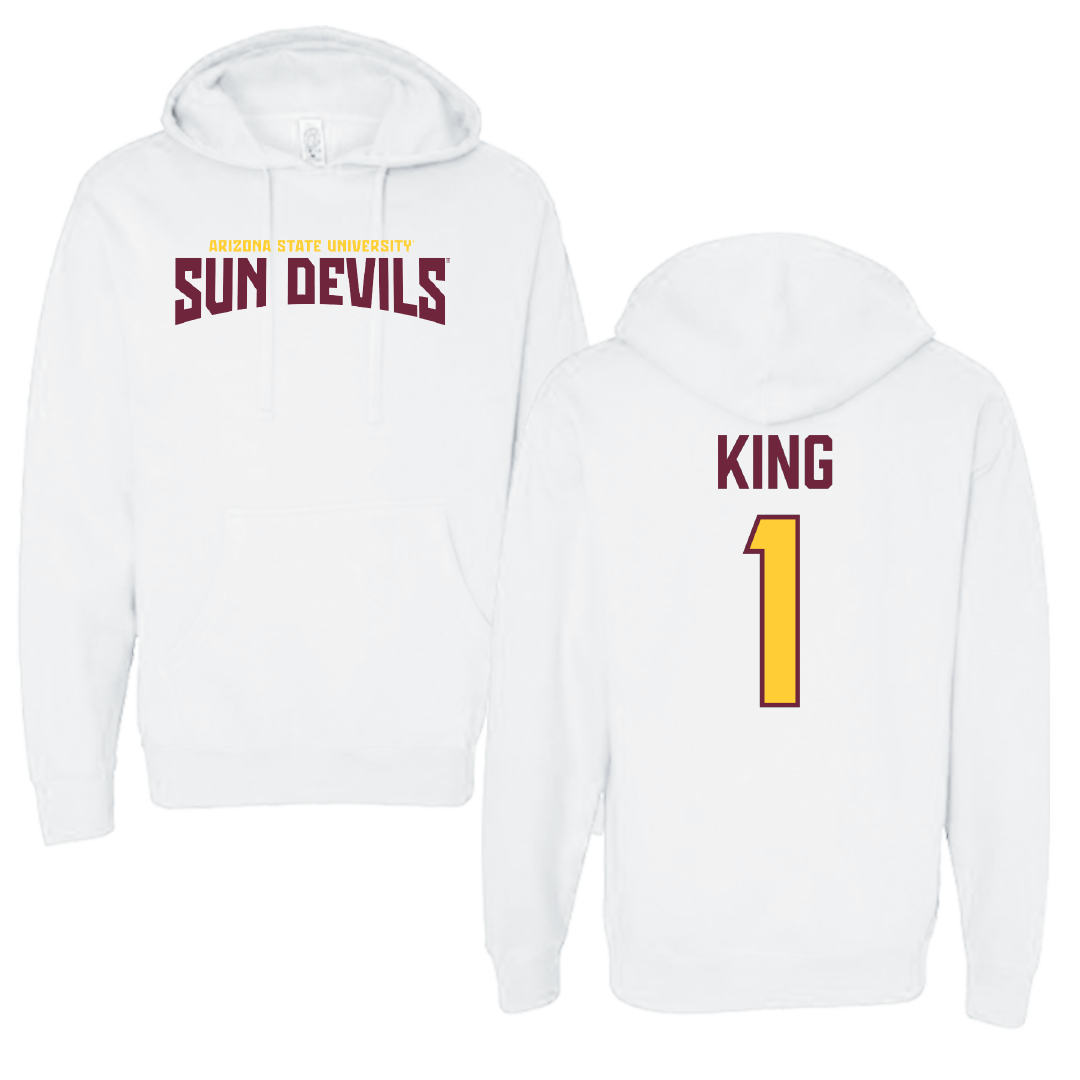 Arizona State University Baseball White Classic Hoodie - #1 Matt King