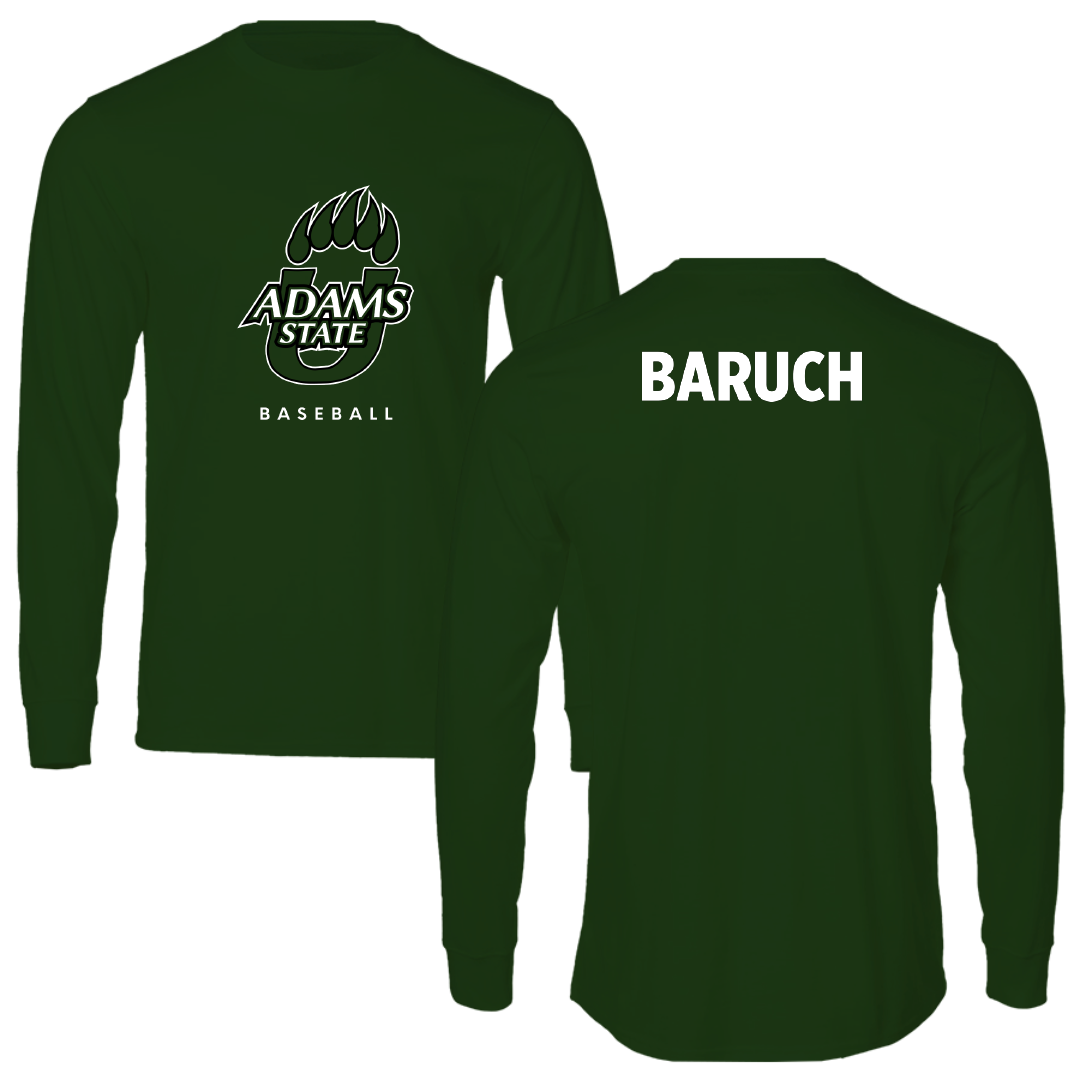 Adams State University Baseball Forest Green Performance Long Sleeve - Shaked Baruch