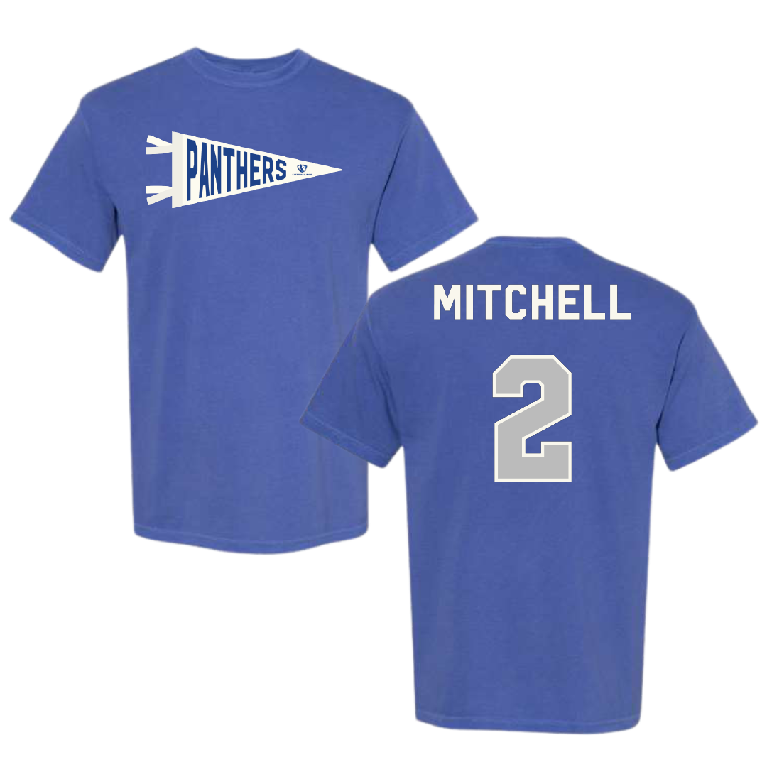 Eastern Illinois University Football Black Pennant Comfort Colors Tee - #2 Bruce Mitchell