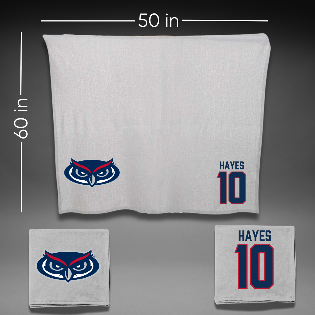 Florida Atlantic University Football Gray Blanket - #10 Omari Hayes