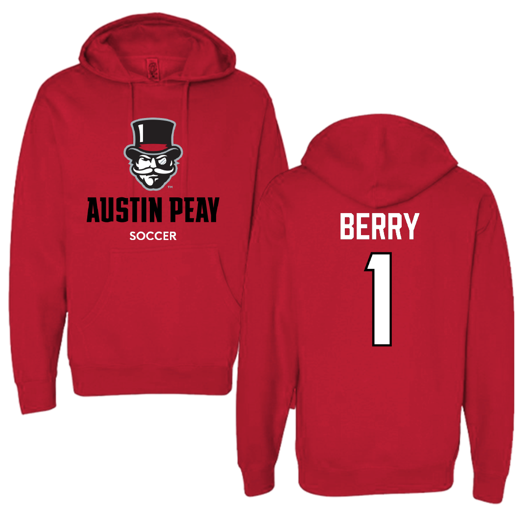 Austin Peay State University Soccer (W) Red Hoodie - #1 Lauryn Berry