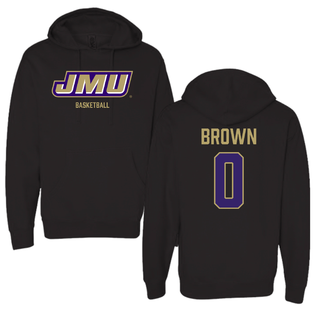 James Madison University Basketball (M) Black Hoodie - #0 Xavier Brown