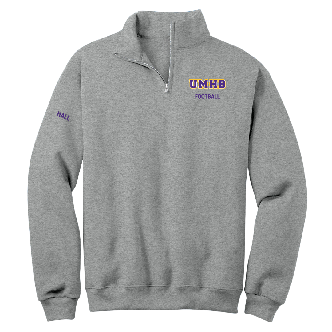 University of Mary Hardin-Baylor Football Sport Gray Quarter-Zip - Quinton Hall