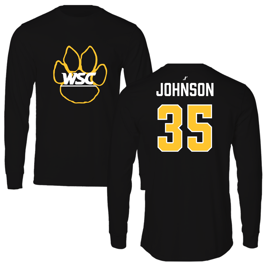 Wayne State College (Nebraska) Football Black Long Sleeve - #35 Luke Johnson
