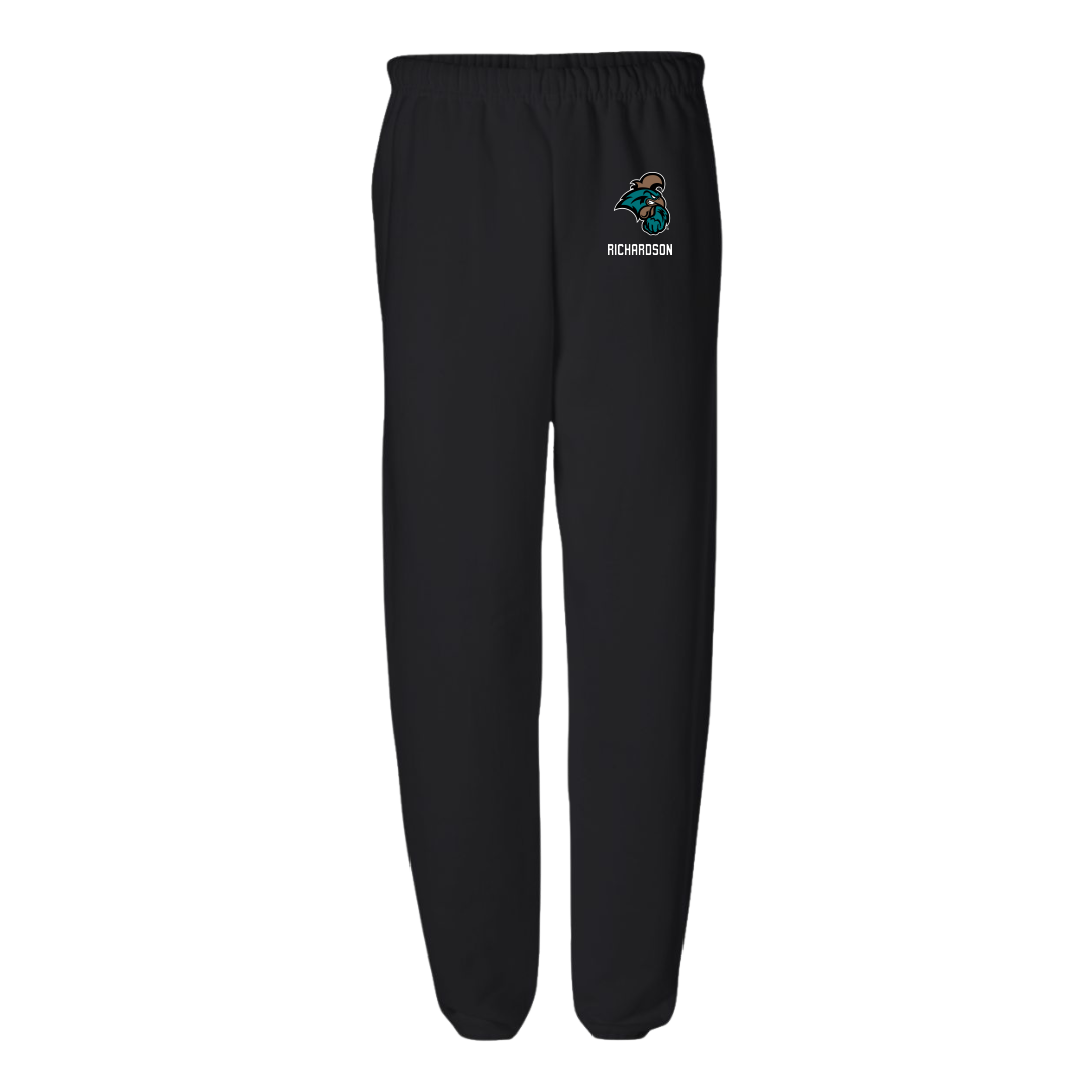Coastal Carolina University Basketball (W) Black Sweatpants - #5 Deaja Richardson