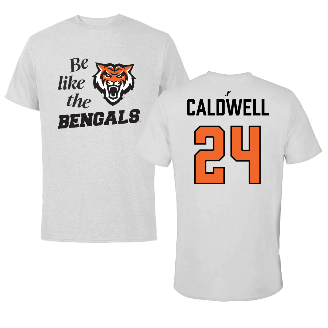 Idaho State University Basketball Light Gray Be Like Us Tee - #24 Aspen Caldwell