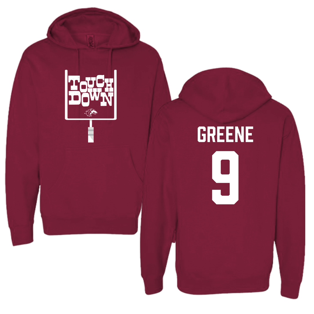 Southern Illinois University at Carbondale Football Maroon Touchdown Hoodie - #9 Dewey Greene