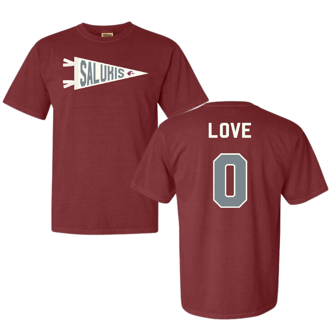 Southern Illinois University at Carbondale Basketball Maroon Pennant Comfort Colors Tee - #0 Quierra Love