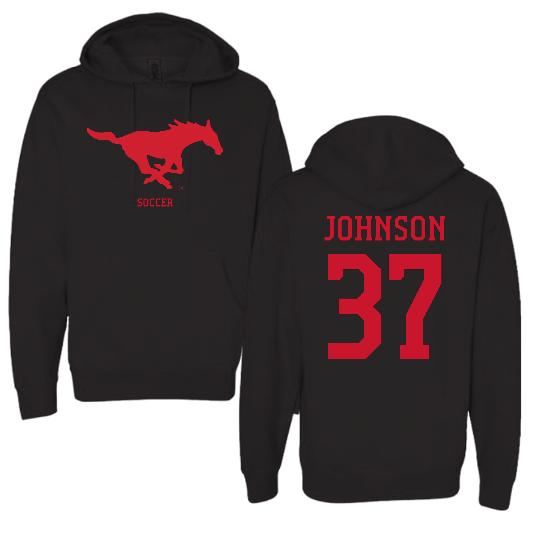 Southern Methodist University Soccer (M) Black Mascot Hoodie - #37 Chance Johnson