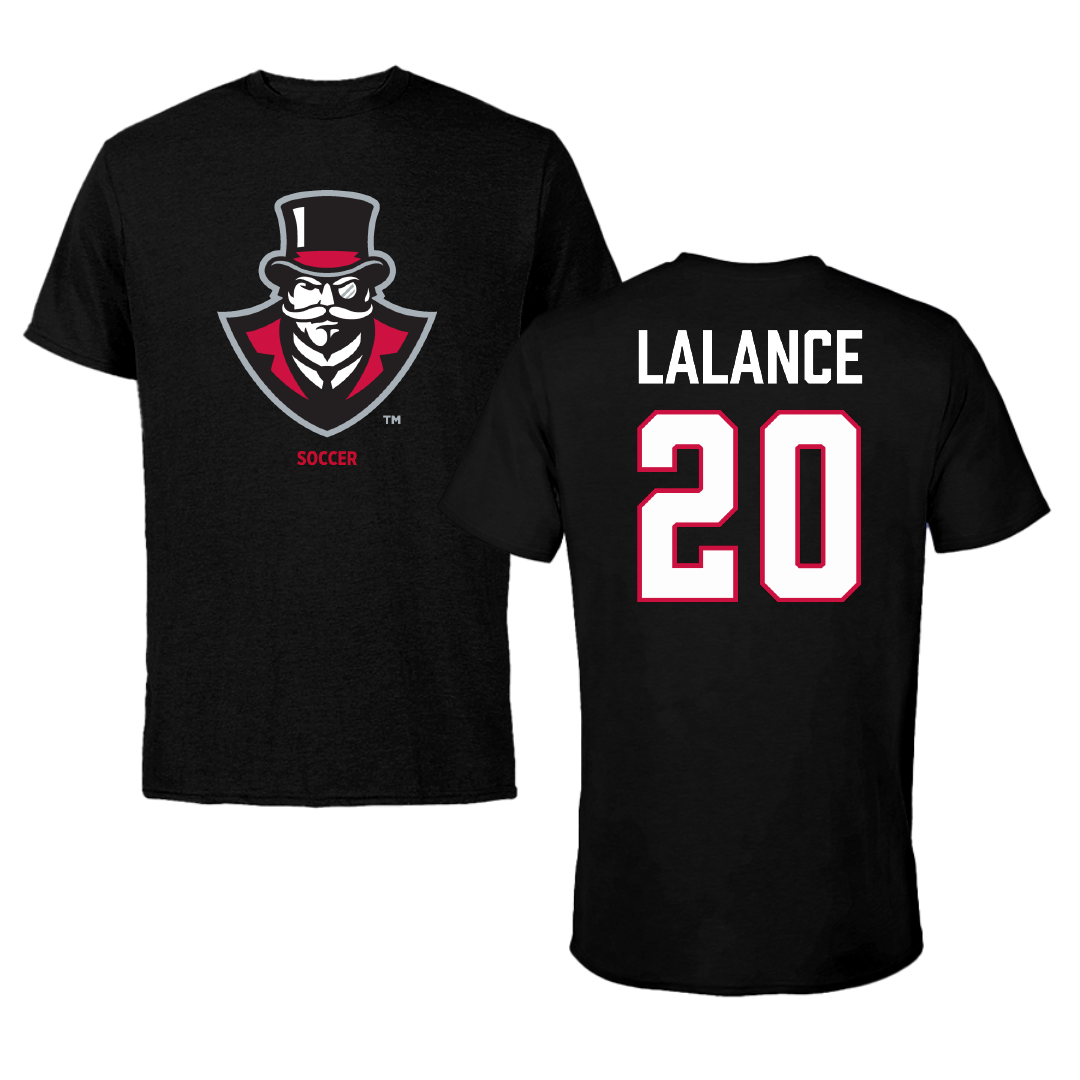 Austin Peay State University Soccer (W) Black Tee - #20 Alison LaLance