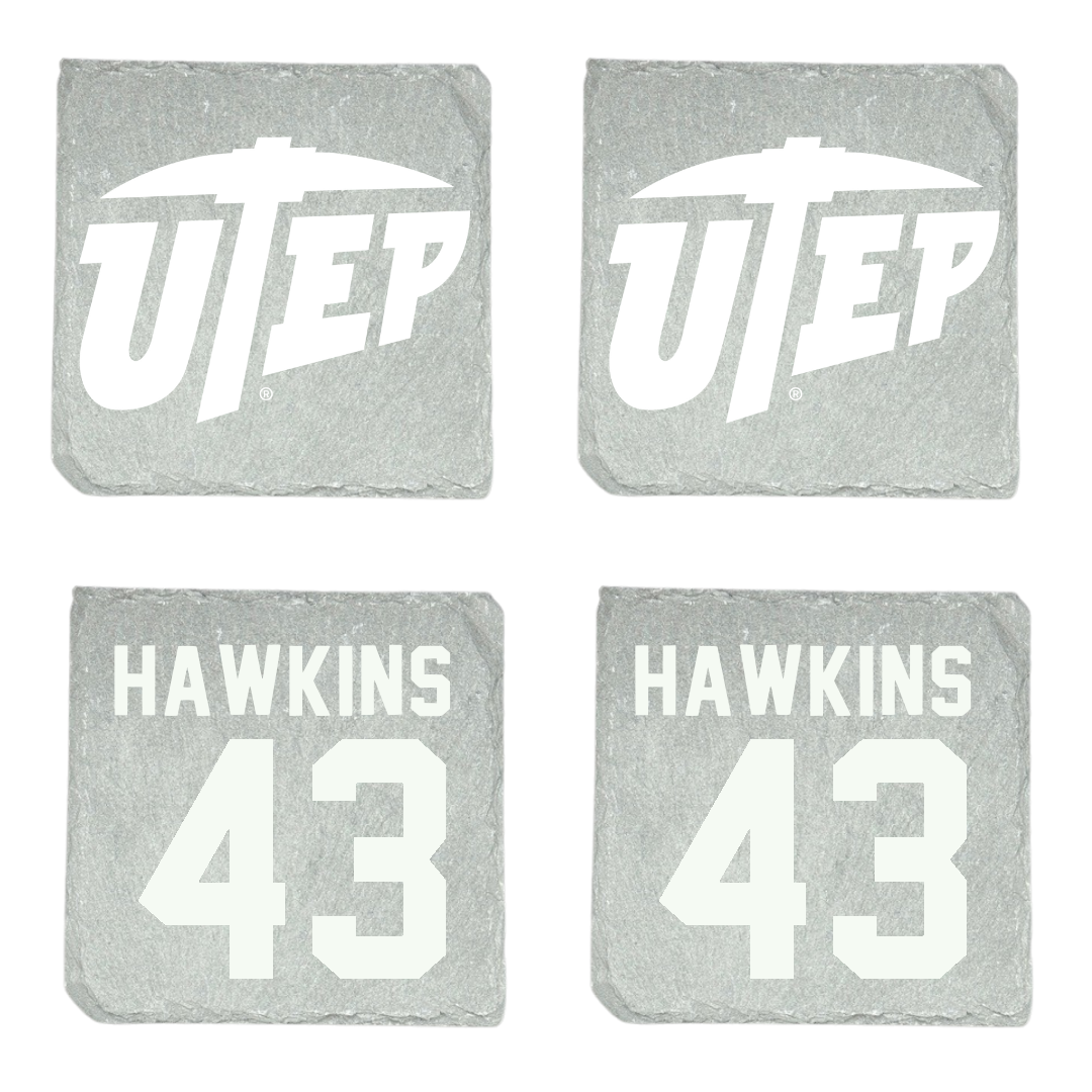 University of Texas at El Paso Football Stone Coaster (4 Pack)  - #43 Garrett Hawkins