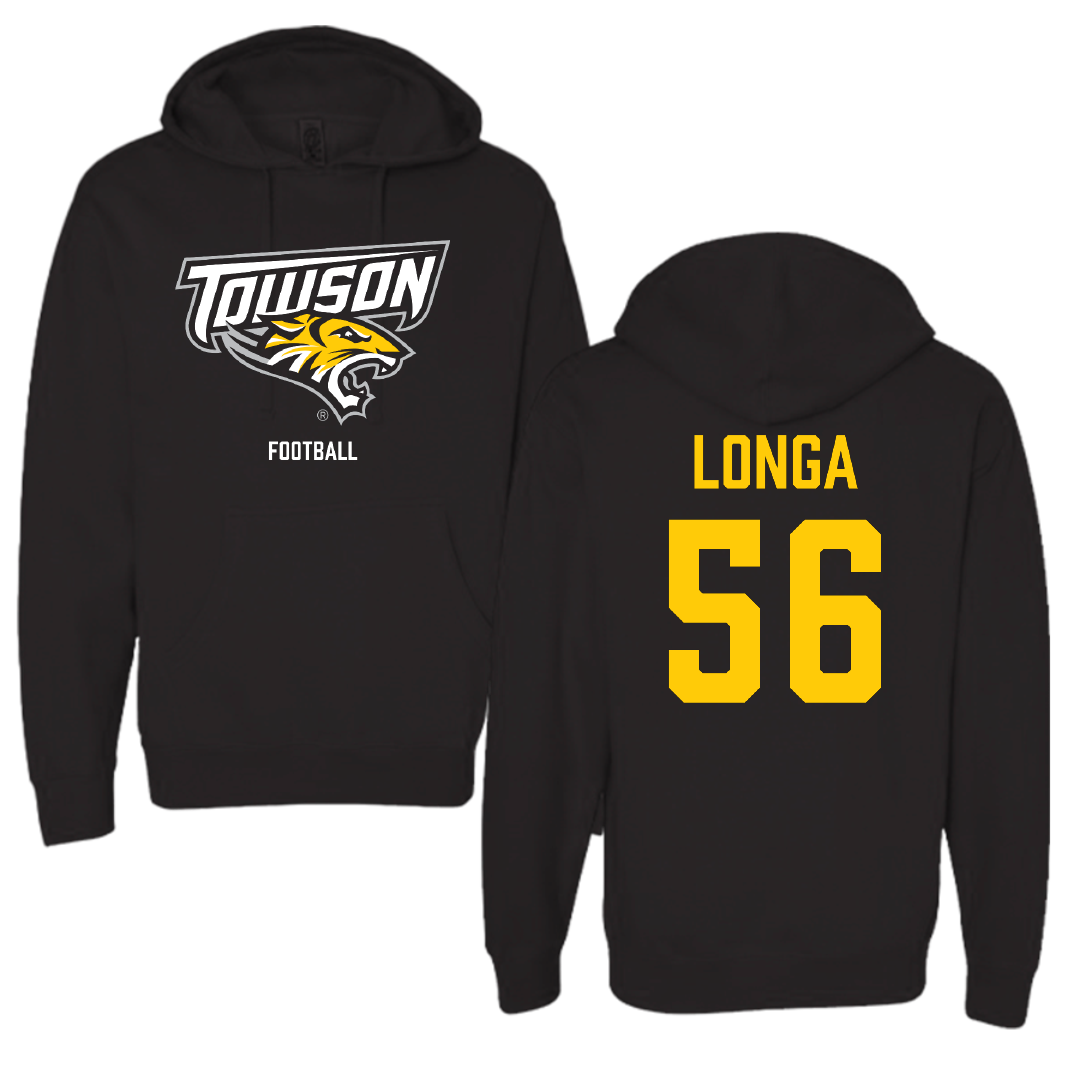 Towson University Football Black Hoodie - #56 Matthieu Longa
