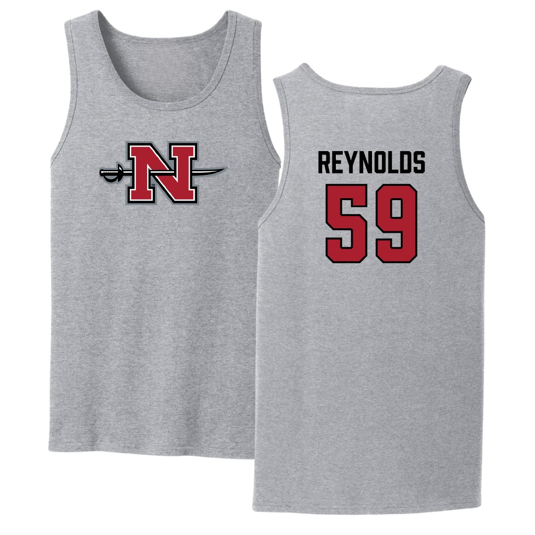 Nicholls State University Football Sport Gray Tank Top - #59 Ethan Reynolds