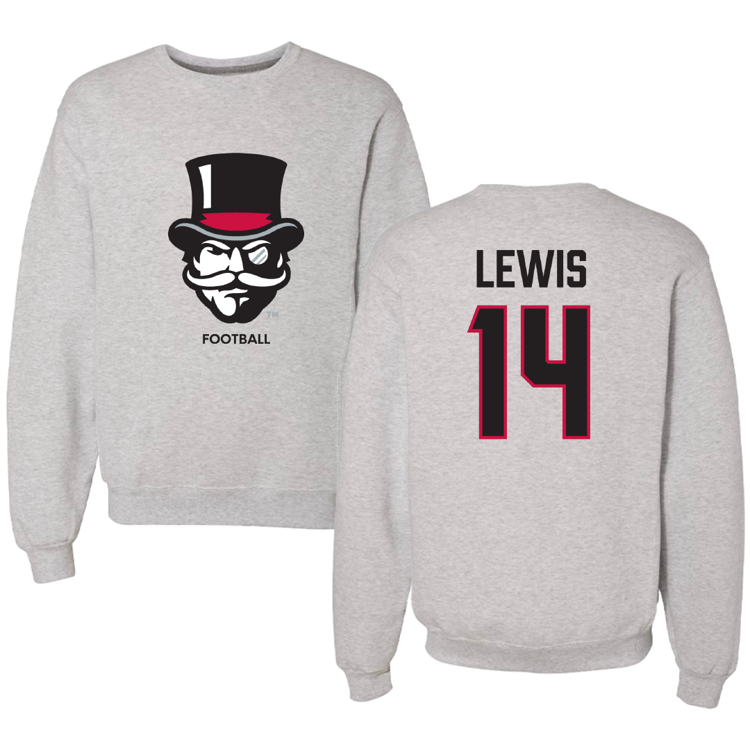 Austin Peay State University Football Light Gray Crewneck - #14 Christian Lewis