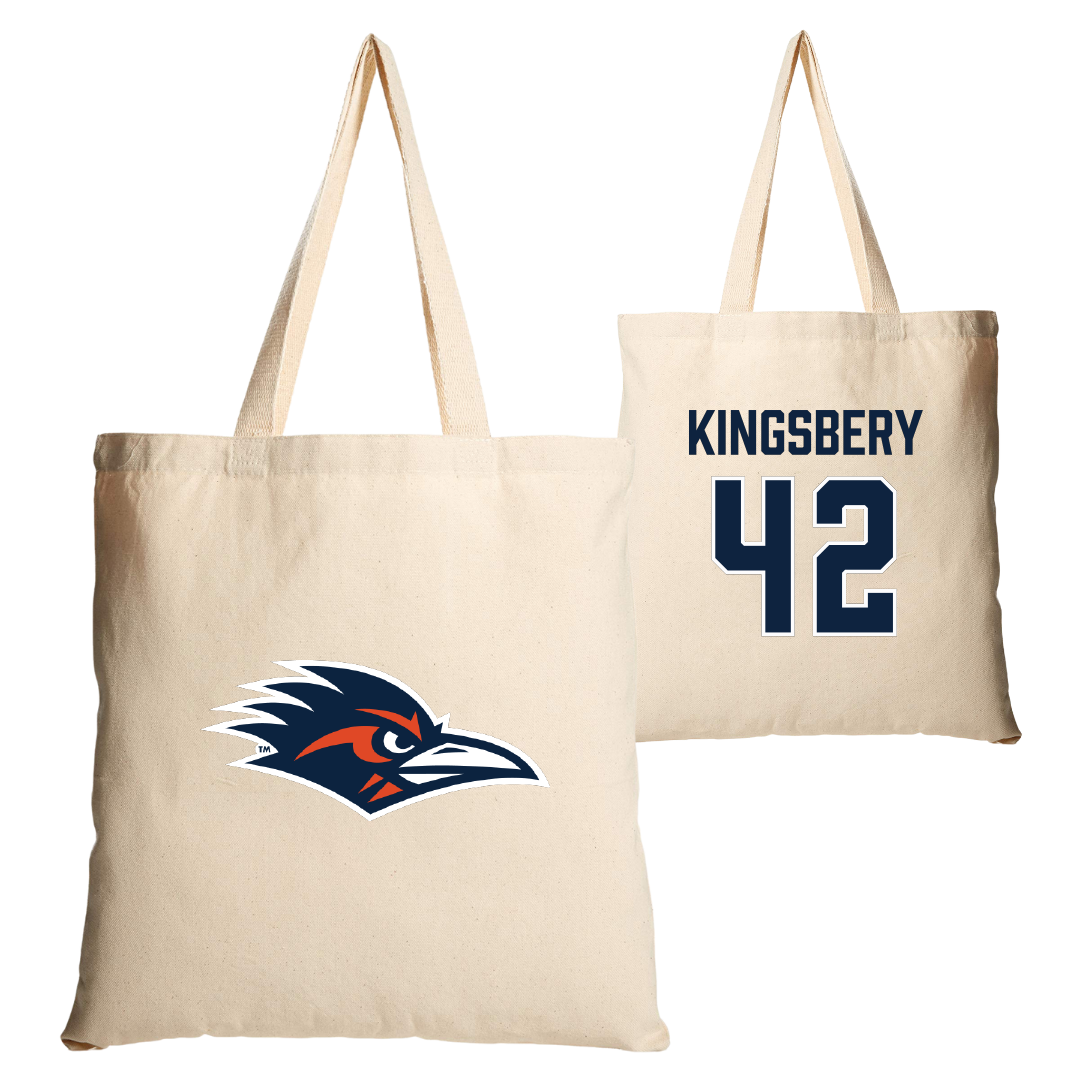 University of Texas at San Antonio Baseball Tan Canvas Tote Bag - #42 Fischer Kingsbery