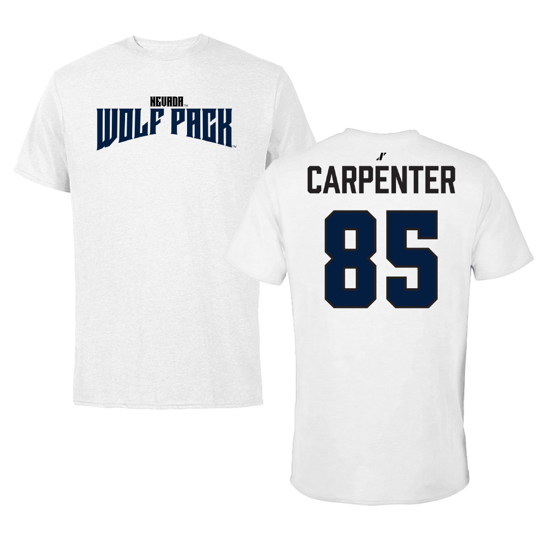 University of Nevada Football White Classic Tee - #85 Jett Carpenter