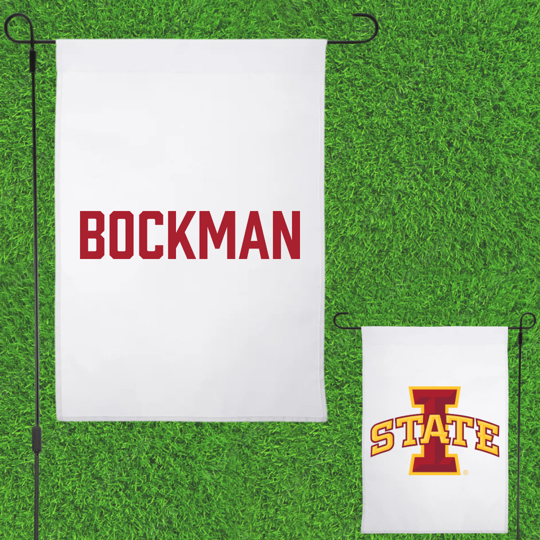 Iowa State University Wrestling White Garden Flag - Evan Bockman