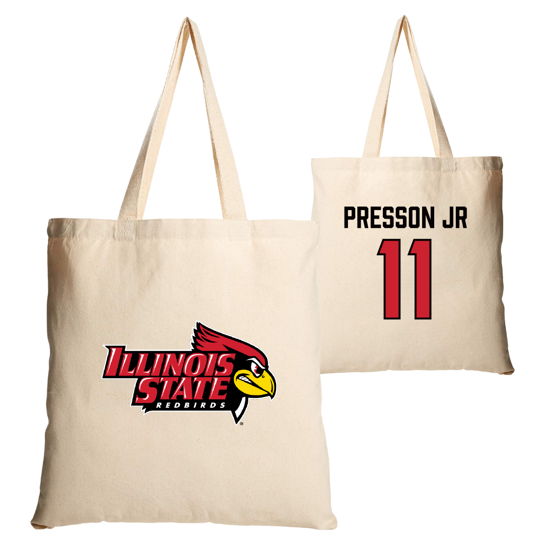 Illinois State University Football Tan Canvas Tote Bag - #11 Scotty Presson Jr