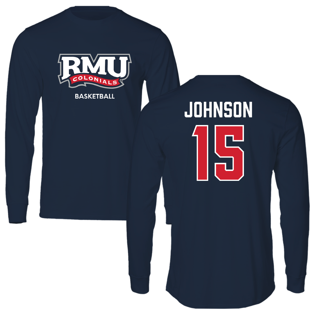 Robert Morris University Basketball (W) Navy RMU Performance Long Sleeve - #15 Natalie Johnson