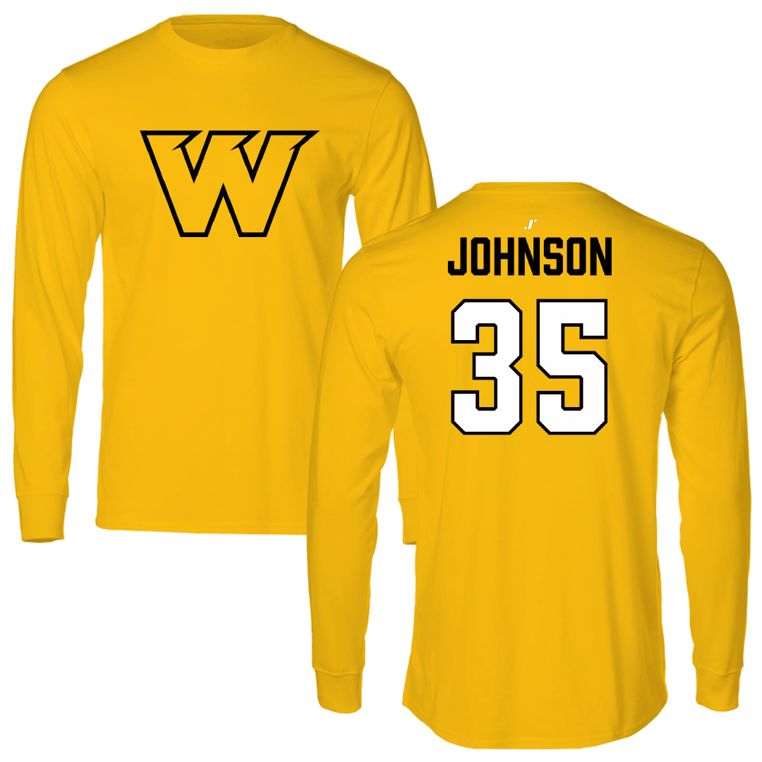 Wayne State College (Nebraska) Football Gold Long Sleeve - #35 Luke Johnson