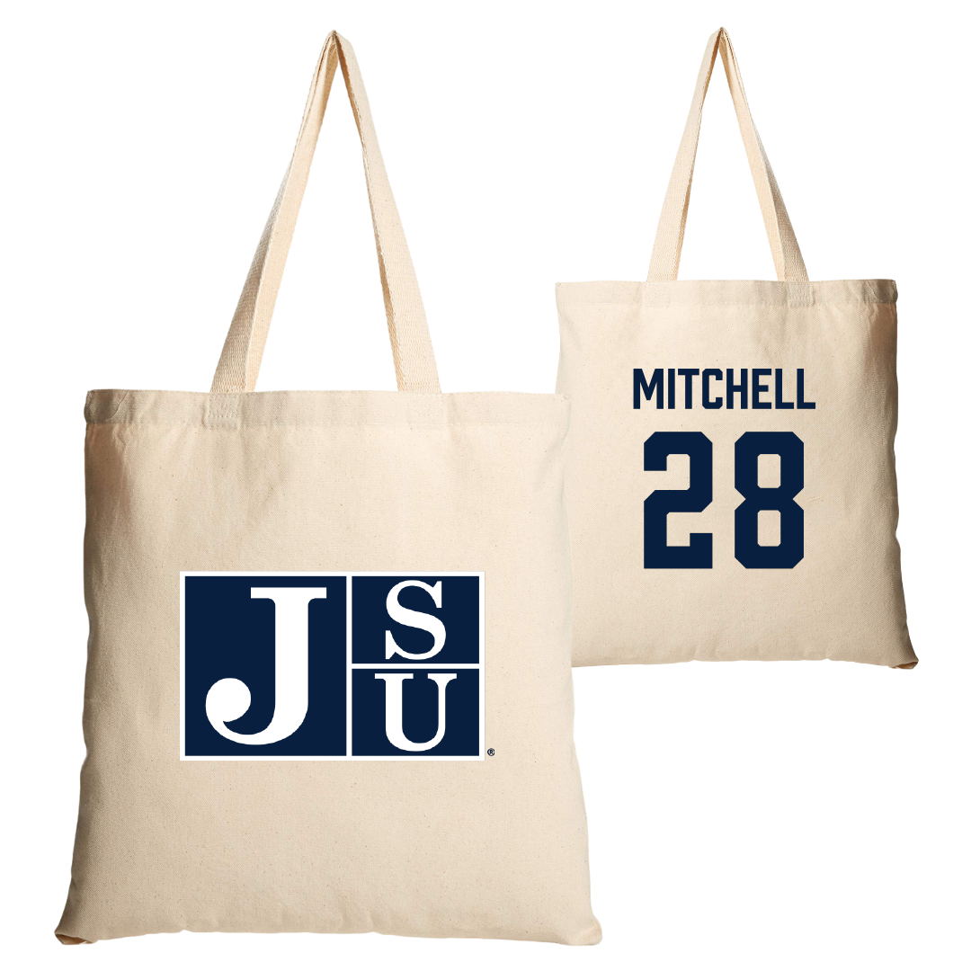 Jackson State University Football Tan Canvas Tote Bag - #28 Bruce Mitchell