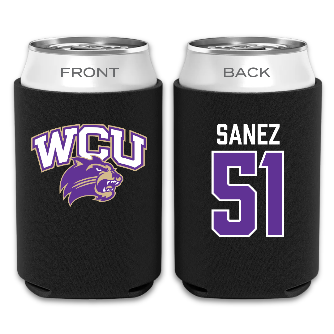 Western Carolina University Football Black Can Cooler - #51 Aaron Sanez