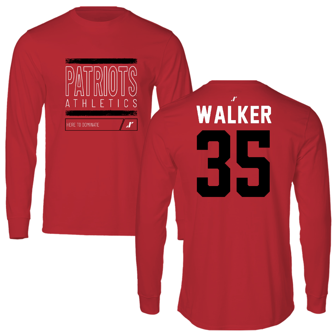 Dallas Baptist University Soccer Red Dominate Performance Long Sleeve - #35 Lauren Walker
