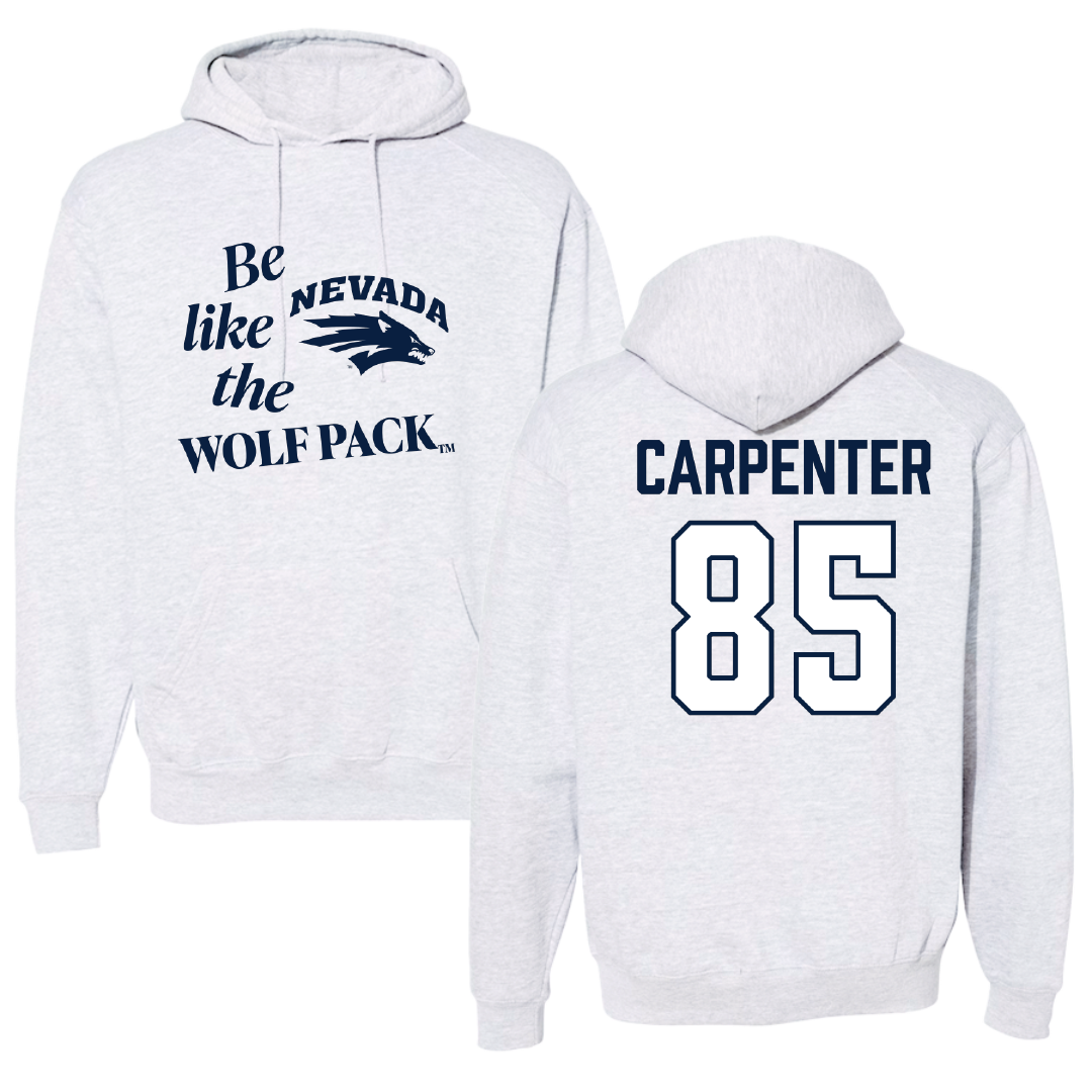 University of Nevada Football Light Gray Be Like Us Hoodie - #85 Jett Carpenter