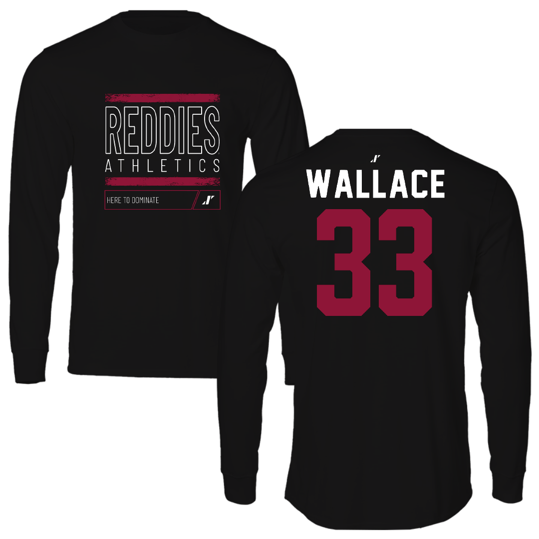 Henderson State University Football Black Dominate Performance Long Sleeve - #33 Catrell Wallace