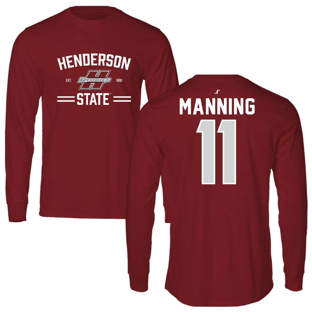 Henderson State University Football Cardinal General Long Sleeve - #11 Paul Manning