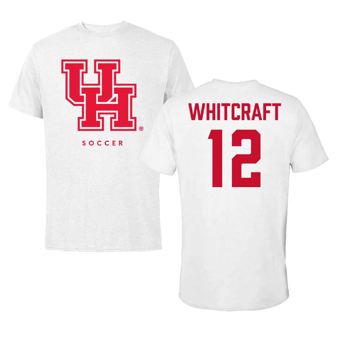 University of Houston Soccer White Tee - #12 Alex Whitcraft