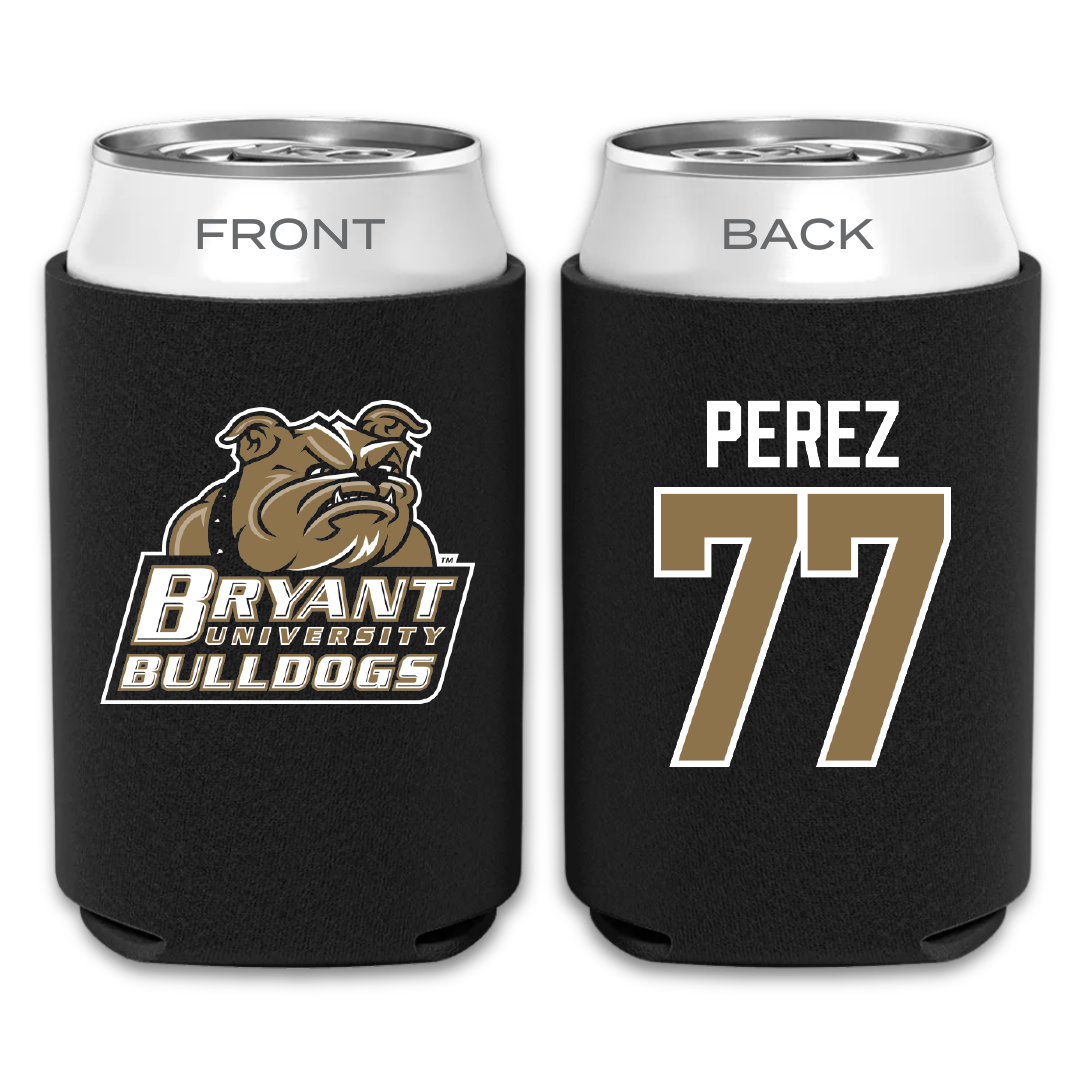 Bryant University Football Black Can Cooler - #77 Anthony Perez