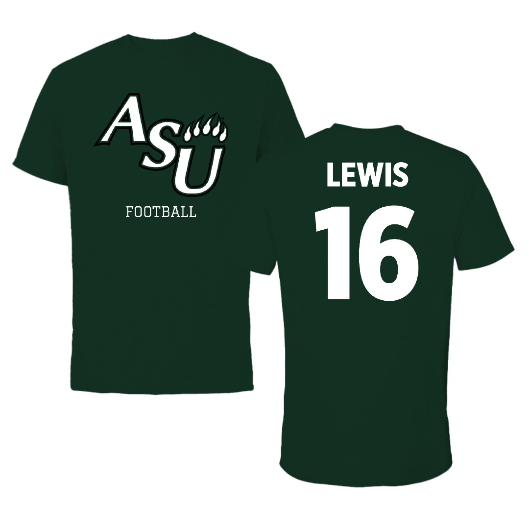 Adams State University Football Forest Green Tee - #16 Jett Lewis