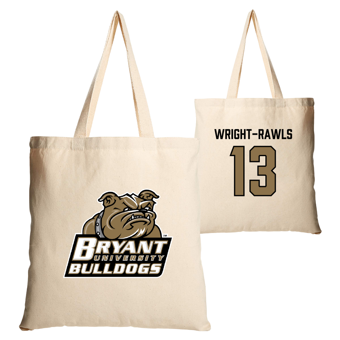 Bryant University Football Tan Canvas Tote Bag - #13 Taylor Wright-Rawls