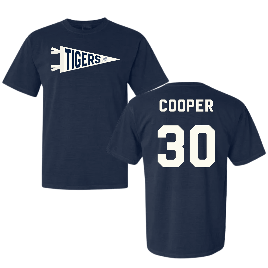 Jackson State University Basketball Navy Pennant Comfort Colors Tee - #30 Zoe Cooper