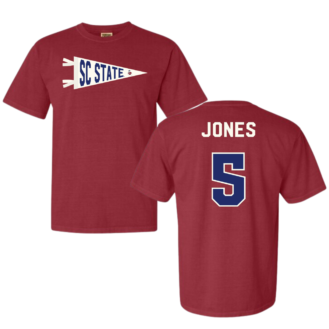 South Carolina State University Football Crimson Pennant Comfort Colors Tee - #5 Tyler Jones