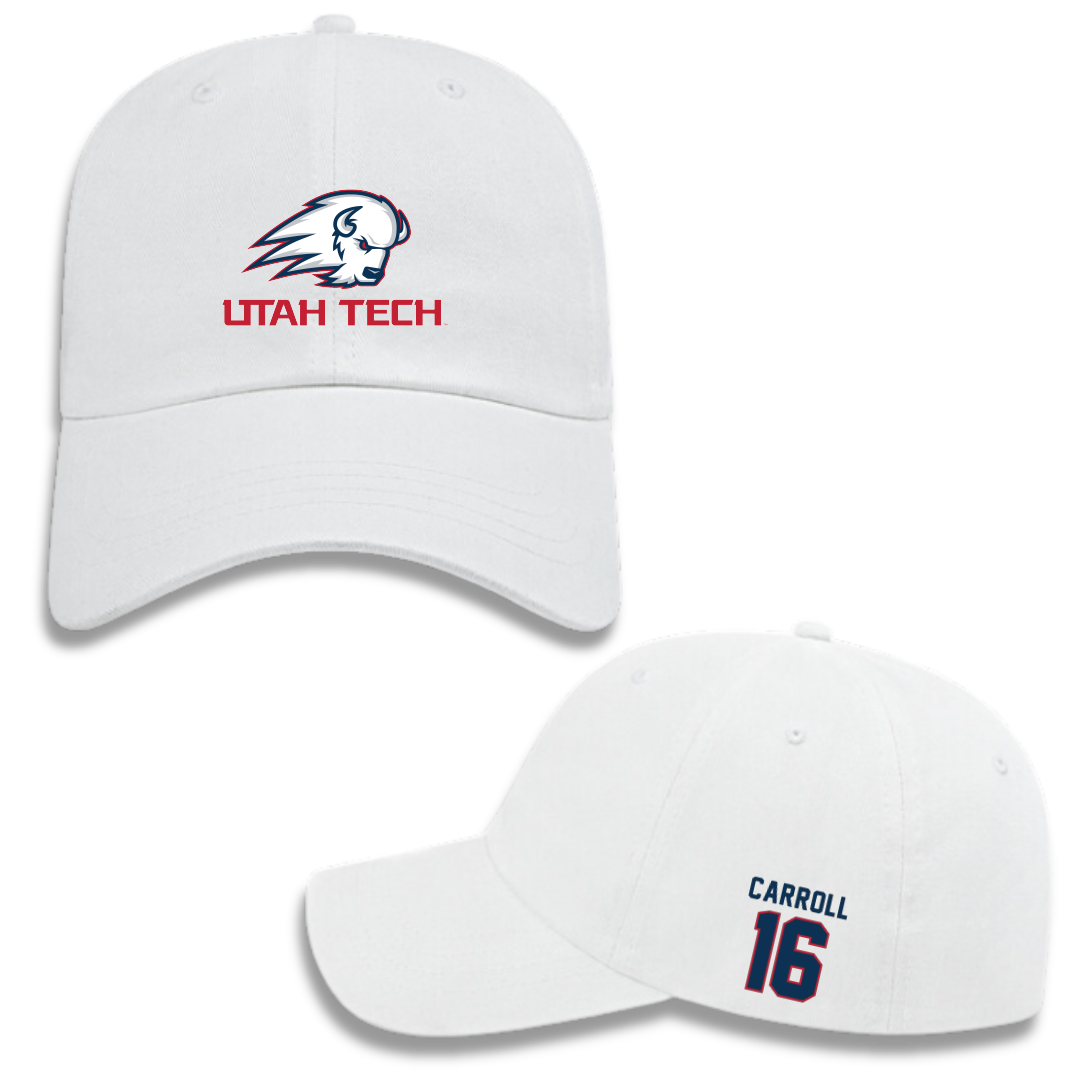 Utah Tech University Baseball White Hat - #16 Jace Carroll