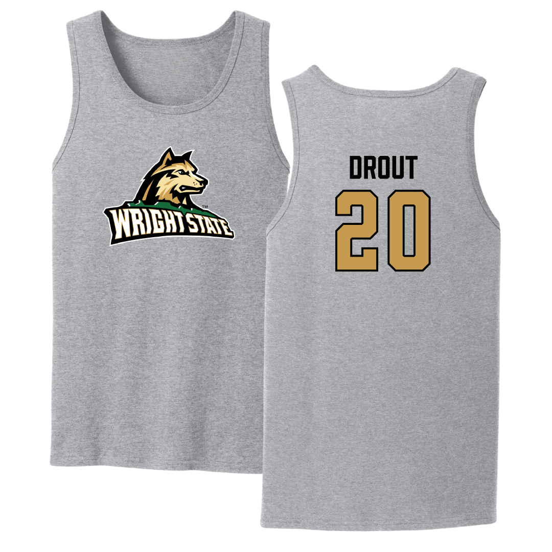 Wright State University Basketball Sport Gray Tank Top - #20 MaKenzie Drout