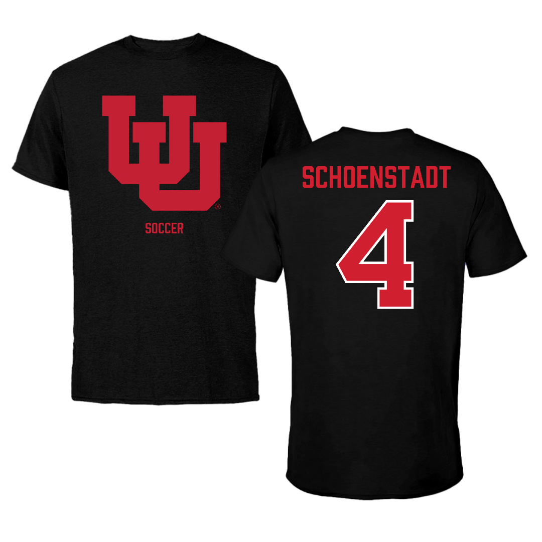 University of Utah Soccer (W) Black Performance Tee - #4 Alex Schoenstadt