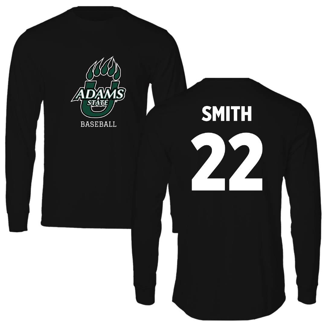 Adams State University Baseball Black State Performance Long Sleeve - #22 Tyler Smith