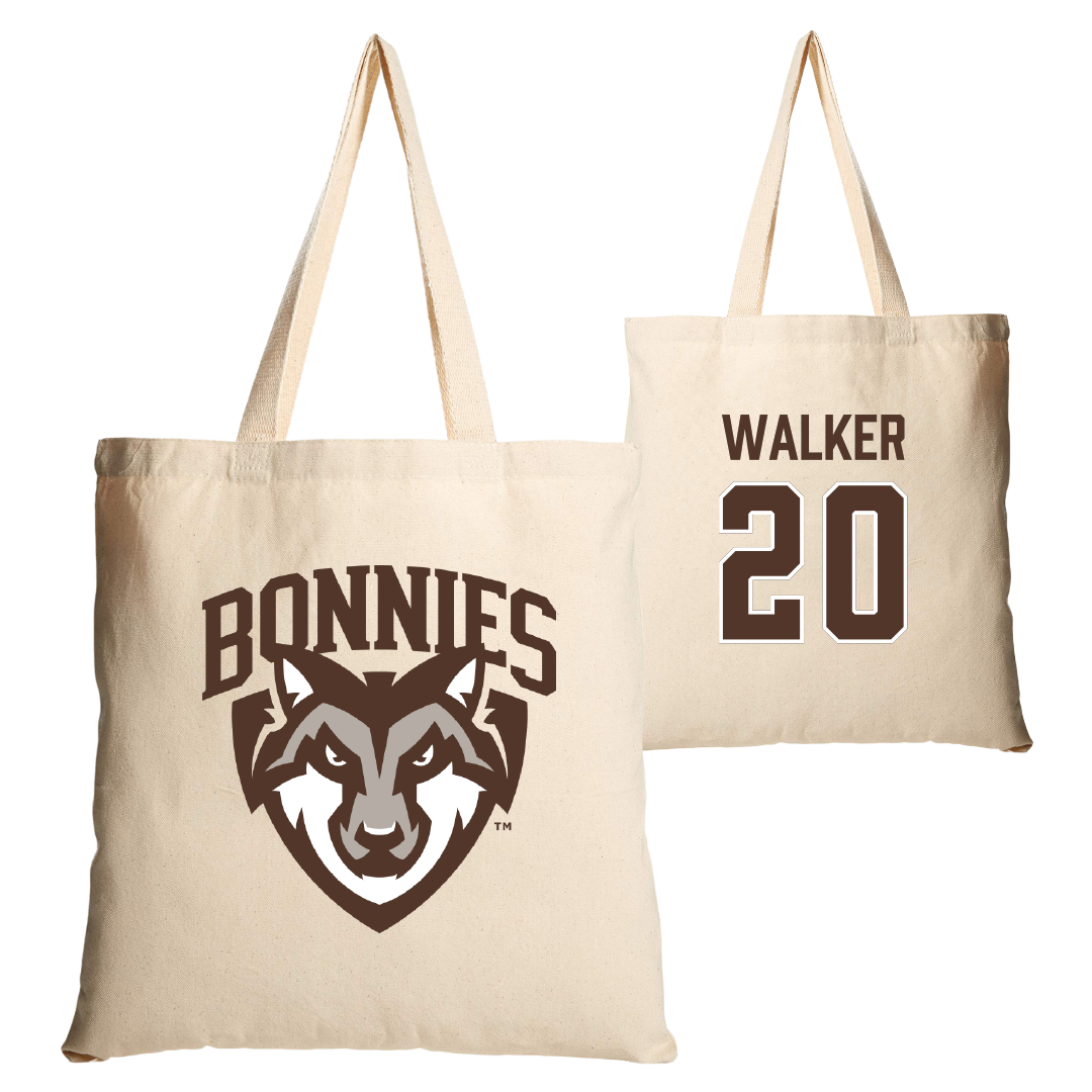 St. Bonaventure University Soccer Tan Canvas Tote Bag - #20 Hannah Walker